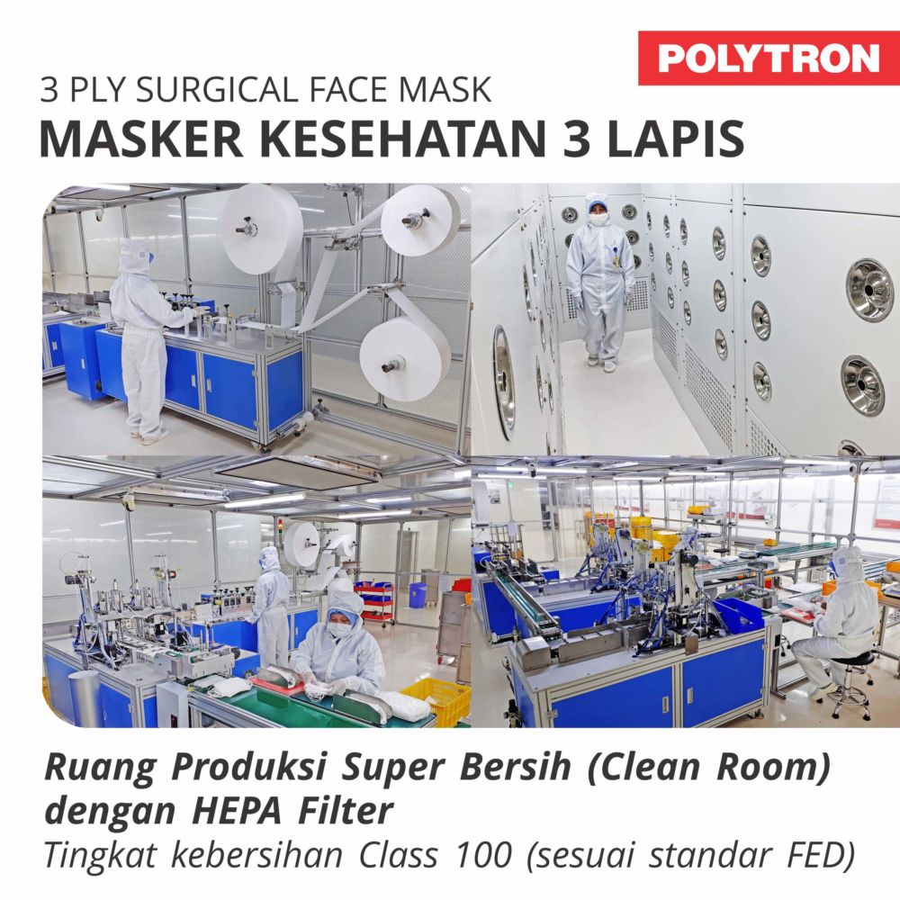 Di era new normal, Polytron produksi masker kesehatan tiga lapis
