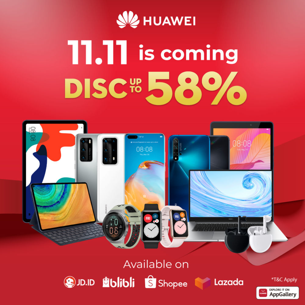 Penawaran terbatas produk Huawei di super sale 11.11!