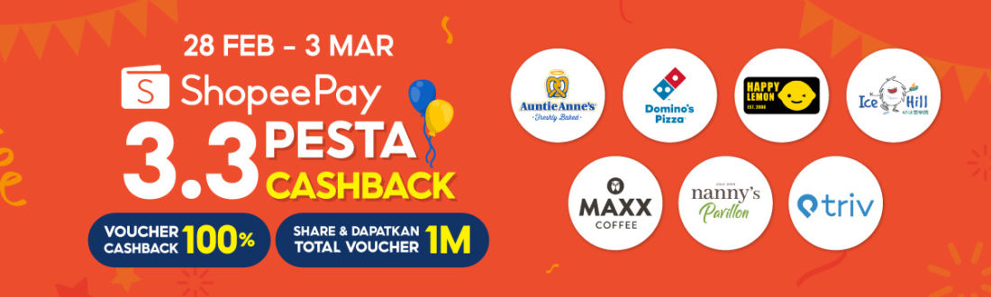 Promo ShopeePay Lewat 3.3 Bawa Pesta Cashback ShopeePay