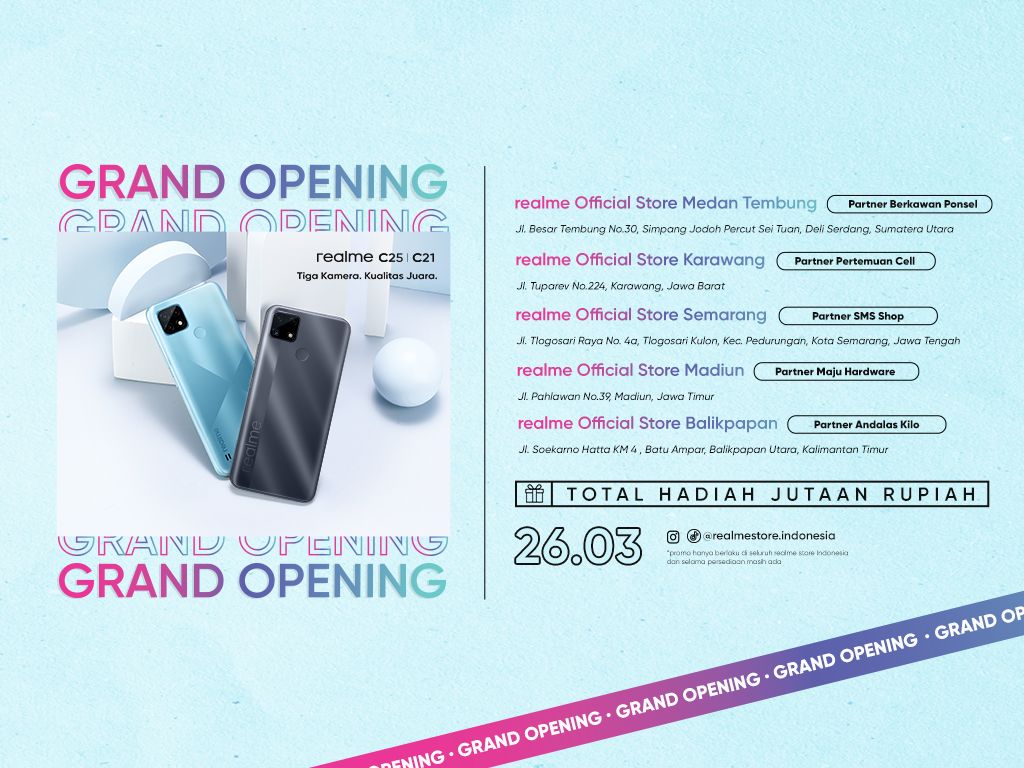 Realme Official Store Kini Hadir di 5 Kota di Indonesia Secara Serentak