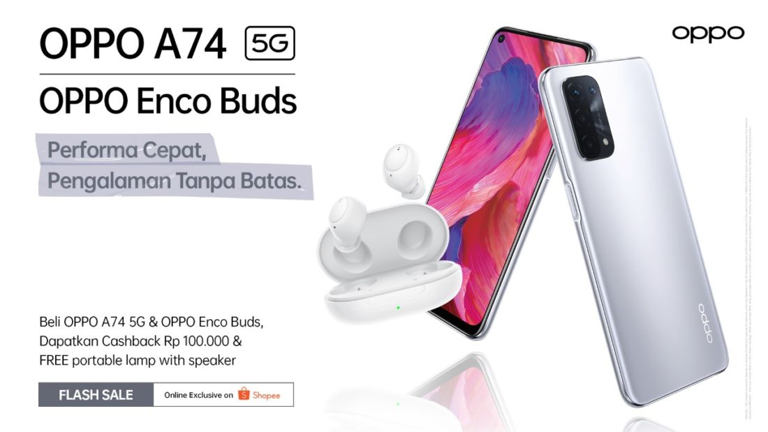 OPPO Meluncurkan A74 5G dan Enco Buds Secara Eksklusif di Shopee