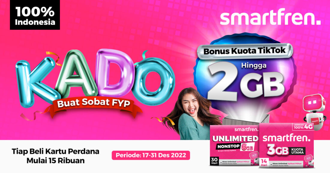 Pakai Kartu Perdana Smartfren Dapat Gratis Bonus Kuota TikTok