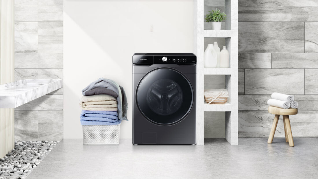 Mesin Cuci Samsung AI Ecobubble Washer Dryer Front Load dan Power Storm Twin Tub