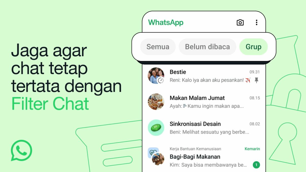 Pesan Lebih Mudah Ditemukan dengan Filter Chat WhatsApp Terbaru