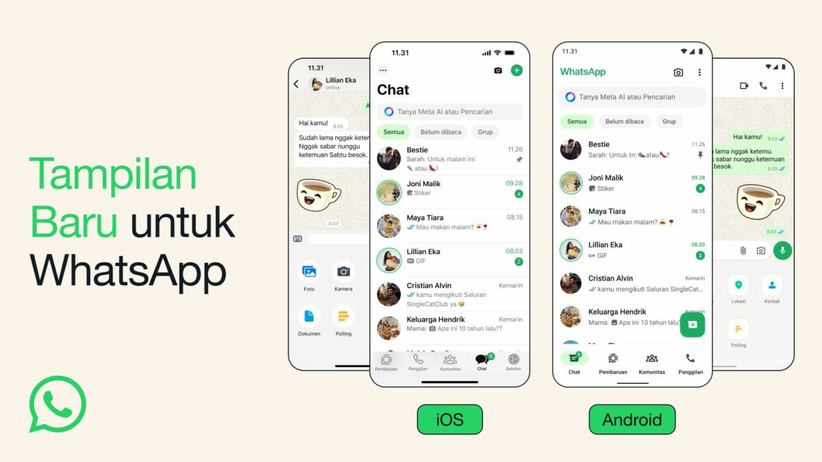 WhatsApp Umumkan Perubahan Desain Terbaru